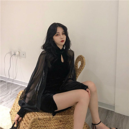 司藤同款秋季旗袍女2021年輕款夏季新款中國風改良性感復古連衣裙