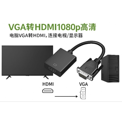 現貨 開發票 VGA轉HDMI, VGA轉接器, 含音源, 電腦轉HDMI, VGA to HDMI, HDMI螢幕轉接