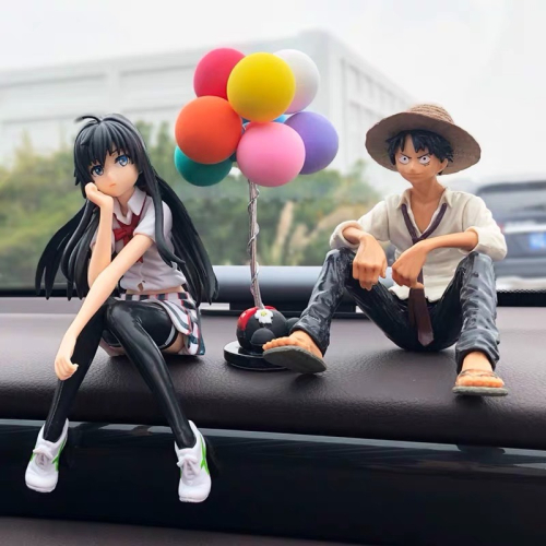 網紅汽車擺件車內飾品路飛手辦男創意海賊王中控臺裝飾車載女神款