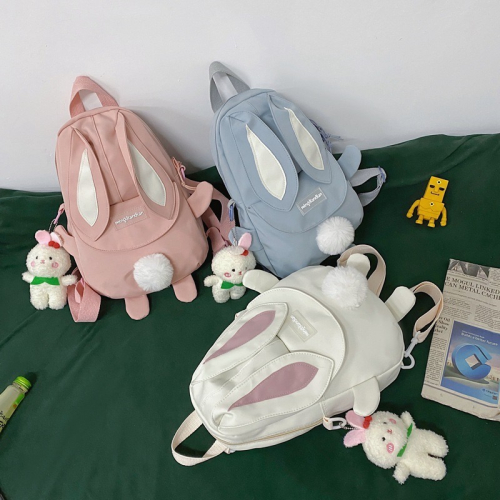 【台灣現貨】熱銷補貨到?韓版新款可愛雙肩包可愛兔子後背包❤️少女小孩背包❤️旅遊背包露營背包雙耳朵兔子