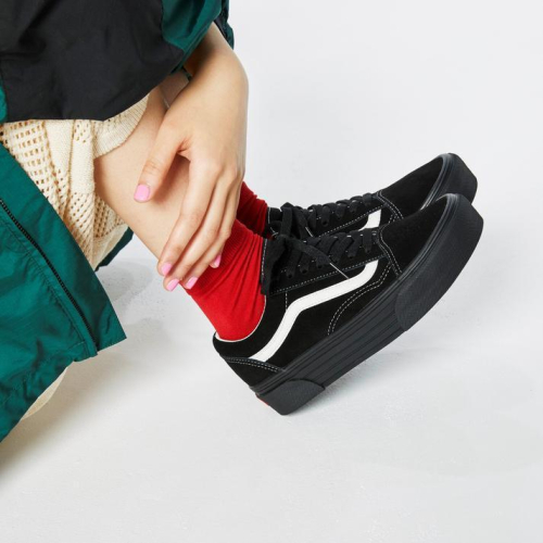 [unclev1966] Vans OLD SKOOL CHKY 黑白 耐髒 厚底增高 日系 可愛 百搭 女孩限定