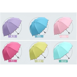 遇水開花傘 遇水浮花傘 女用遮陽傘 晴雨傘 摺傘 折傘 雨陽傘 加厚 黑膠傘 抗UV 紫外線傘