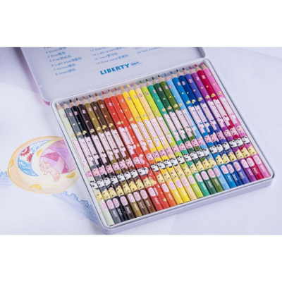 利百代 Liberty 可愛家族抗菌三角色鉛筆 24色 鐵盒裝 CC-074