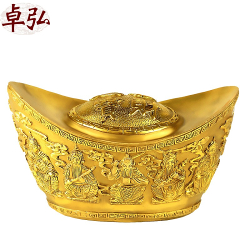 卓弘 全銅銅器銅元寶擺件黃銅金元寶居家工藝品創意擺設