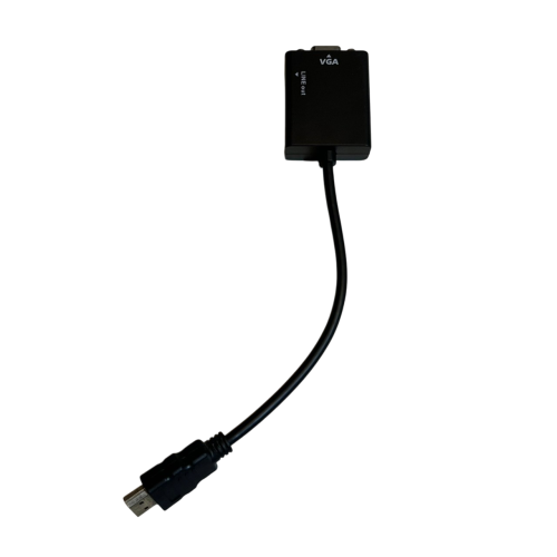 ❮二手❯ HDMI 公 to VGA 母 鍍金接頭轉接器 15cm 黑 轉換器 視聽線材 支援各廠牌 轉接器