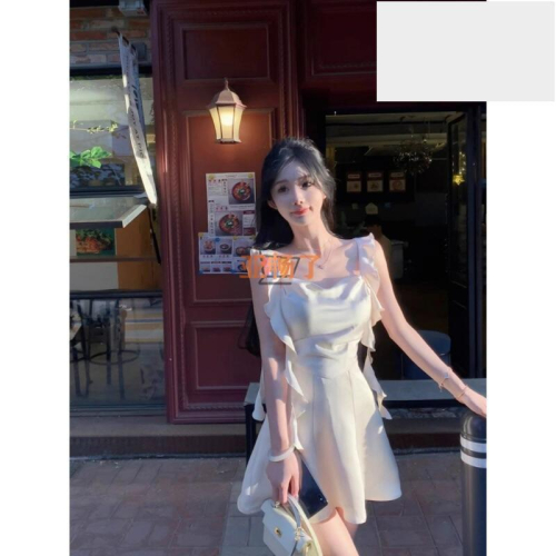 雪紡寬褲女2024年夏季薄款白色垂墜感休閒九分褲側開直筒時尚褲裙
