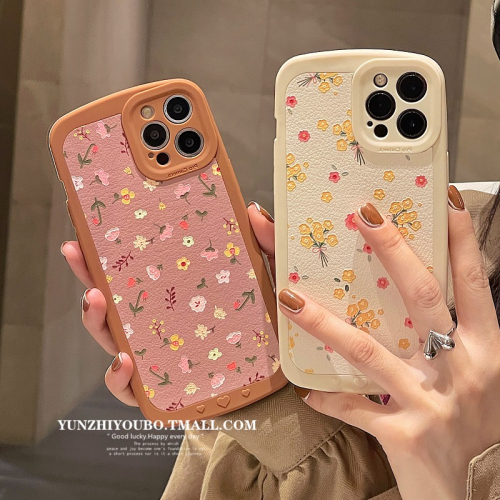 清新小碎花適用iphone13/12promax蘋果11手機殼iphonex硅膠xsmax皮紋xr日韓8plus女款全包