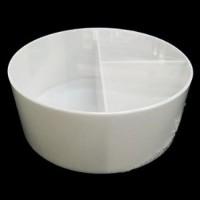 我愛中華 圓形三格筆洗 國畫筆洗 圓形水彩筆洗筒(白色) 直徑17cm