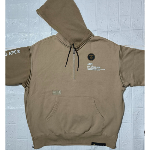 (0818) AAPE 帽子 袖子 可拆式帽T 胸圍136 衣長72