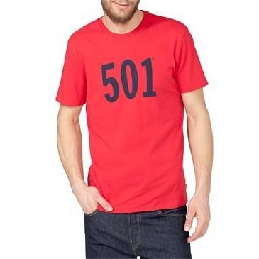 【美國Levis專賣】Levi s 501 Tee 男款短袖LOGO字母T恤 紅底黑字 M號 現貨 短袖T恤