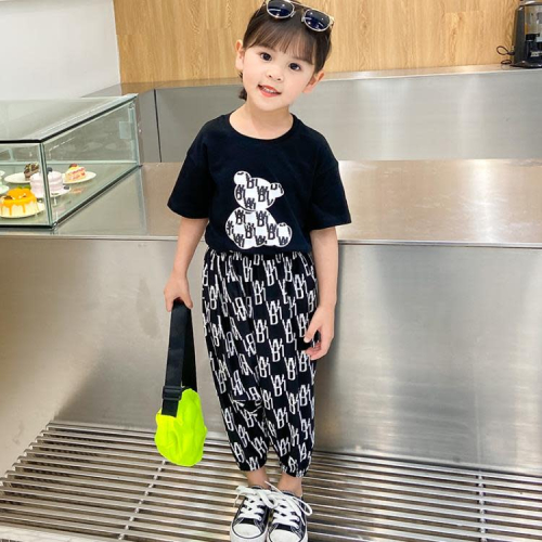 寶貝童裝巴-拉巴-拉兒童短袖網紅套裝夏季2023新款帥氣寶寶男童中大童洋氣